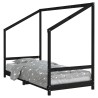 Cadre de lit pour enfants noir 90x190 cm bois de pin massif 617481617481