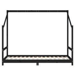 Cadre de lit pour enfants noir 90x190 cm bois de pin massif 617481617481