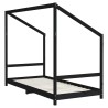 Cadre de lit pour enfants noir 90x190 cm bois de pin massif 617481617481
