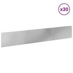 Bordure de Pelouse 30 pcs 100 x 18 cm Acier Argenté 617483617483