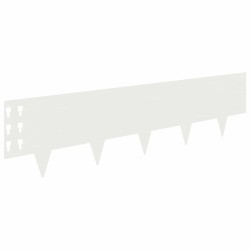 Bordure de Pelouse 30 pcs 100 x 25 cm Acier Blanc 617484617484