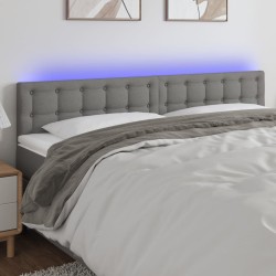Tête de lit à LED Gris foncé 180x5x78/88 cm Tissu 617488617488