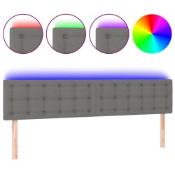 Tête de lit à LED Gris foncé 180x5x78/88 cm Tissu 617488617488
