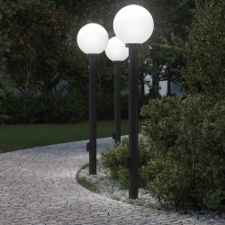 Bornes lumineuses avec détecteur et prise lot de 3 120 cm noir IP44 617499617499