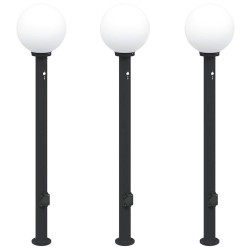 Bornes lumineuses avec détecteur et prise lot de 3 120 cm noir IP44 617499617499