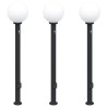 Bornes lumineuses avec détecteur et prise lot de 3 120 cm noir IP44 617499617499