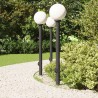Bornes lumineuses avec détecteur et prise lot de 3 120 cm noir IP44 617499617499
