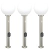Bornes lumineuses avec détecteur et prise lot de 3 80 cm acier inoxydable IP44 617500617500
