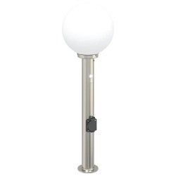 Bornes lumineuses avec détecteur et prise lot de 3 80 cm acier inoxydable IP44 617500617500
