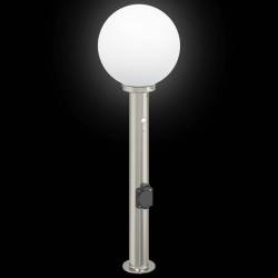 Bornes lumineuses avec détecteur et prise lot de 3 80 cm acier inoxydable IP44 617500617500