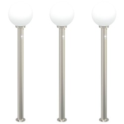 Bornes lumineuses avec détecteur lot de 3 120 cm acier inoxydable IP44 617502617502