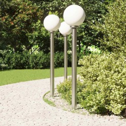 Bornes lumineuses avec détecteur lot de 3 120 cm acier inoxydable IP44 617502617502
