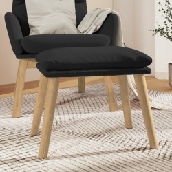 Repose-pied Noir 45x29,5x35 cm Velours 617512617512