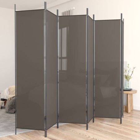 Cloison de séparation 6 panneaux Anthracite 300x220 cm Tissu 617514617514
