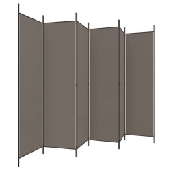Cloison de séparation 6 panneaux Anthracite 300x220 cm Tissu 617514617514