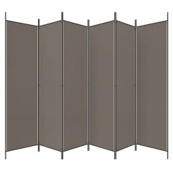 Cloison de séparation 6 panneaux Anthracite 300x220 cm Tissu 617514617514