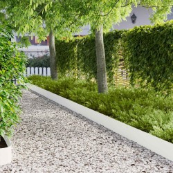 Bordure de Pelouse 30 pcs 103 x 20 cm Acier Blanc 617519617519