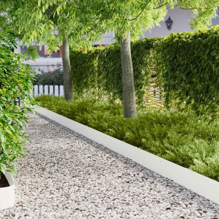 Bordure de Pelouse 30 pcs 103 x 20 cm Acier Blanc 617519617519