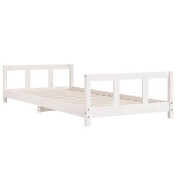 Cadre de lit pour enfants blanc 90x190 cm bois de pin massif 617522617522