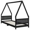 Cadre de lit pour enfants noir 80x200 cm bois de pin massif 617523617523