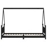 Cadre de lit pour enfants noir 80x200 cm bois de pin massif 617523617523