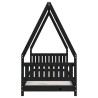 Cadre de lit pour enfants noir 80x200 cm bois de pin massif 617523617523
