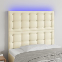 Tête de lit à LED Crème 80x5x118/128 cm Similicuir 617527617527