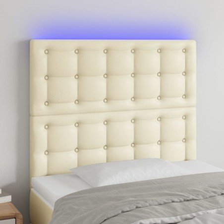 Tête de lit à LED Crème 80x5x118/128 cm Similicuir 617527617527
