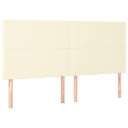 Tête de lit à LED Crème 160x5x118/128 cm Similicuir 617528617528