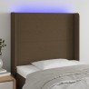 Tête de lit à LED Marron foncé 103x16x118/128 cm Tissu 617531617531