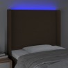 Tête de lit à LED Marron foncé 103x16x118/128 cm Tissu 617531617531