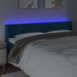 Tête de lit à LED Bleu foncé 203x16x78/88 cm Velours 617535617535