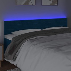 Tête de lit à LED Bleu foncé 160x5x78/88 cm Velours 617536617536