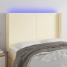 Tête de lit à LED Crème 147x16x118/128 cm Similicuir  617538617538