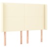 Tête de lit à LED Crème 147x16x118/128 cm Similicuir  617538617538