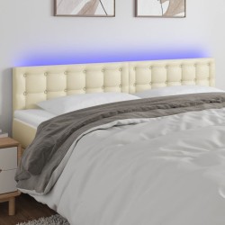 Tête de lit à LED Crème 200x5x78/88 cm Similicuir 617539617539