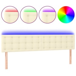 Tête de lit à LED Crème 200x5x78/88 cm Similicuir 617539617539