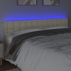 Tête de lit à LED Crème 200x5x78/88 cm Similicuir 617539617539
