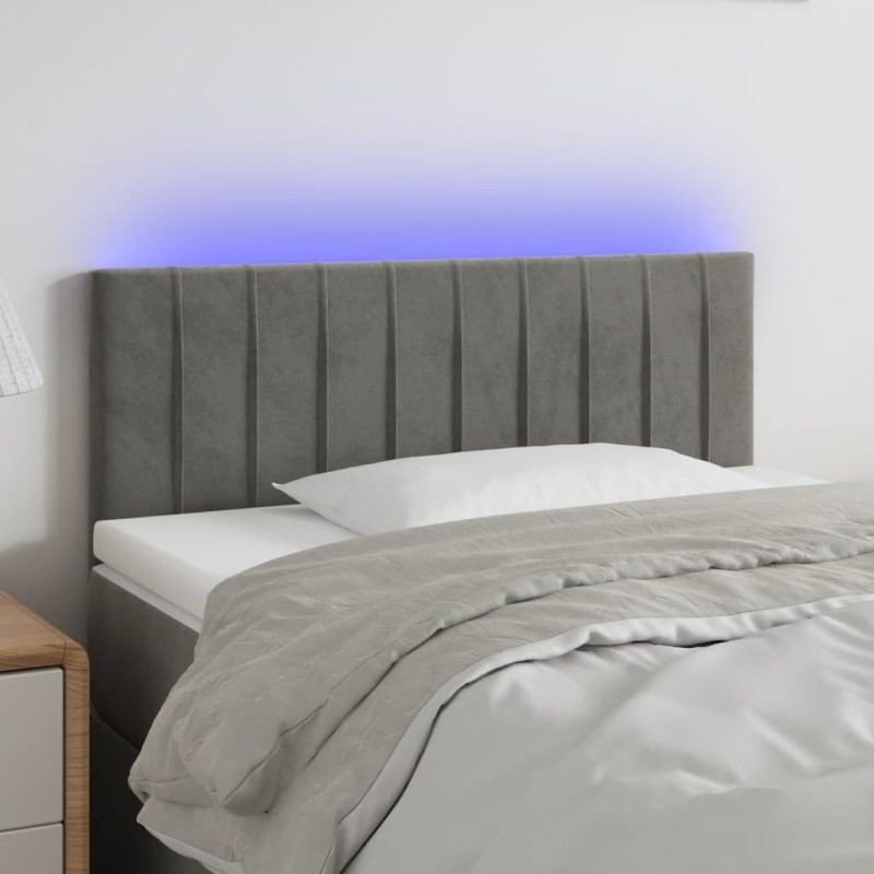 Tête de lit à LED Gris clair 80x5x78/88 cm Velours 617541617541