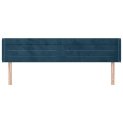 Tête de lit avec oreilles Bleu foncé 203x16x78/88 cm Velours 617543617543