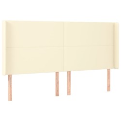 Tête de lit à LED Crème 163x16x118/128 cm Similicuir 617547617547