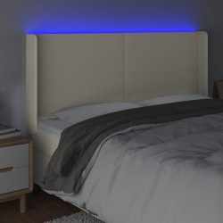 Tête de lit à LED Crème 163x16x118/128 cm Similicuir 617547617547