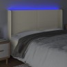 Tête de lit à LED Crème 163x16x118/128 cm Similicuir 617547617547