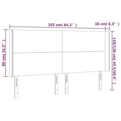 Tête de lit à LED Crème 163x16x118/128 cm Similicuir 617547617547