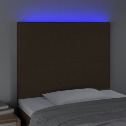 Tête de lit à LED Marron foncé 100x5x118/128 cm Tissu 617548617548