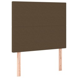 Tête de lit à LED Marron foncé 100x5x118/128 cm Tissu 617548617548