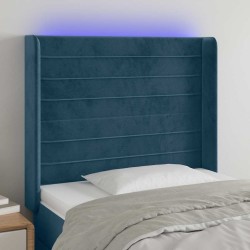 Tête de lit à LED Bleu foncé 83x16x118/128 cm Velours 617554617554