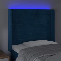 Tête de lit à LED Bleu foncé 83x16x118/128 cm Velours 617554617554