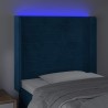Tête de lit à LED Bleu foncé 83x16x118/128 cm Velours 617554617554