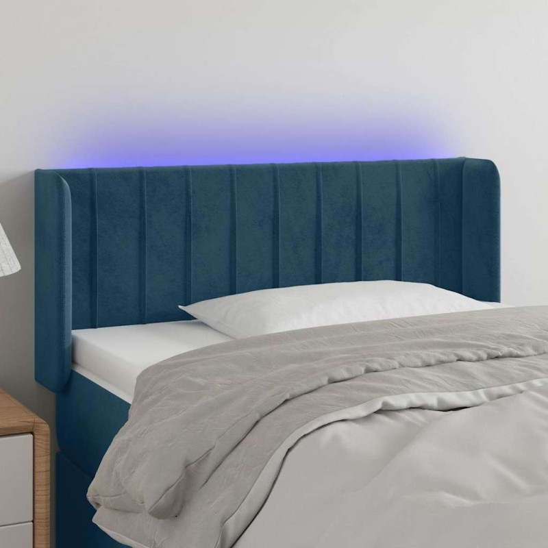 Tête de lit à LED Bleu foncé 103x16x78/88 cm Velours 617559617559